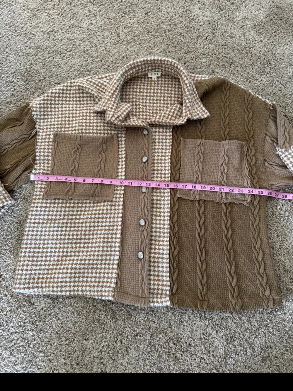 POL Pieced Gingham Jacket Size Oversized Small
Can fit up to a XL - Picture 11 of 12